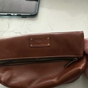 Patricia Nash Brown Leather Wristlet Clutch